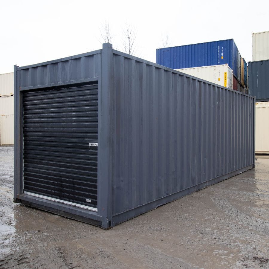 25&prime; Cut-Down Shipping Container w/Roll-Up Door - Backstorage Containers LLC