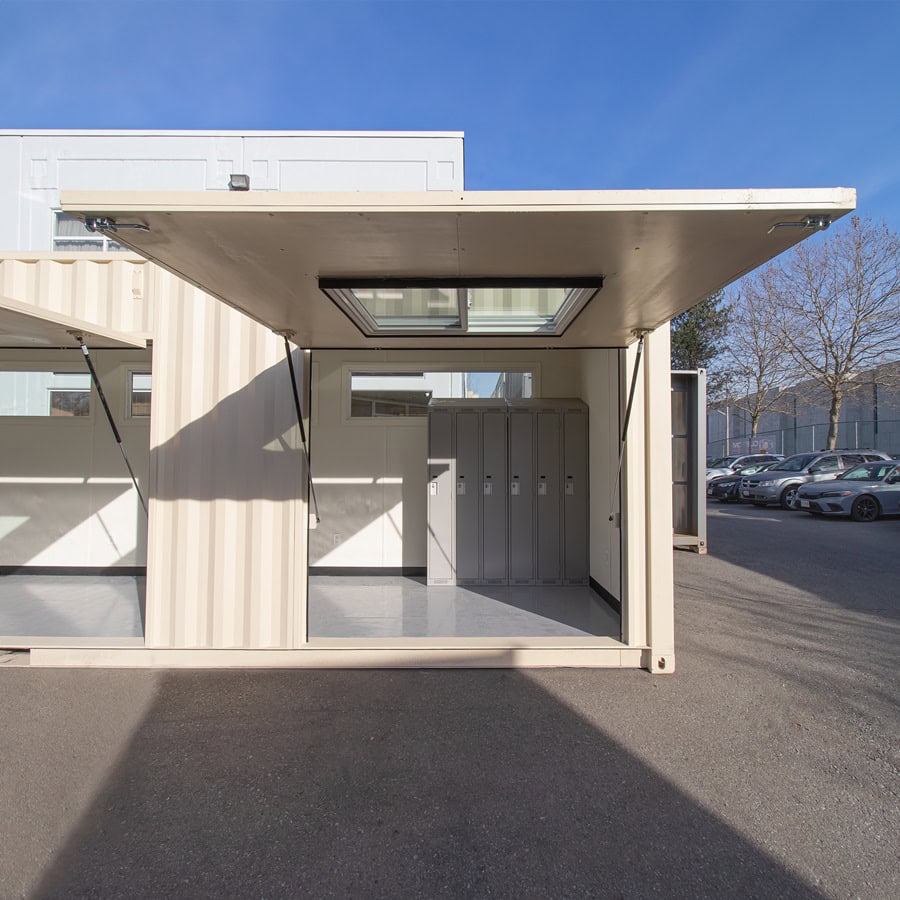 40&rsquo; Art Studio w/Flip up Doors - Backstorage Containers LLC