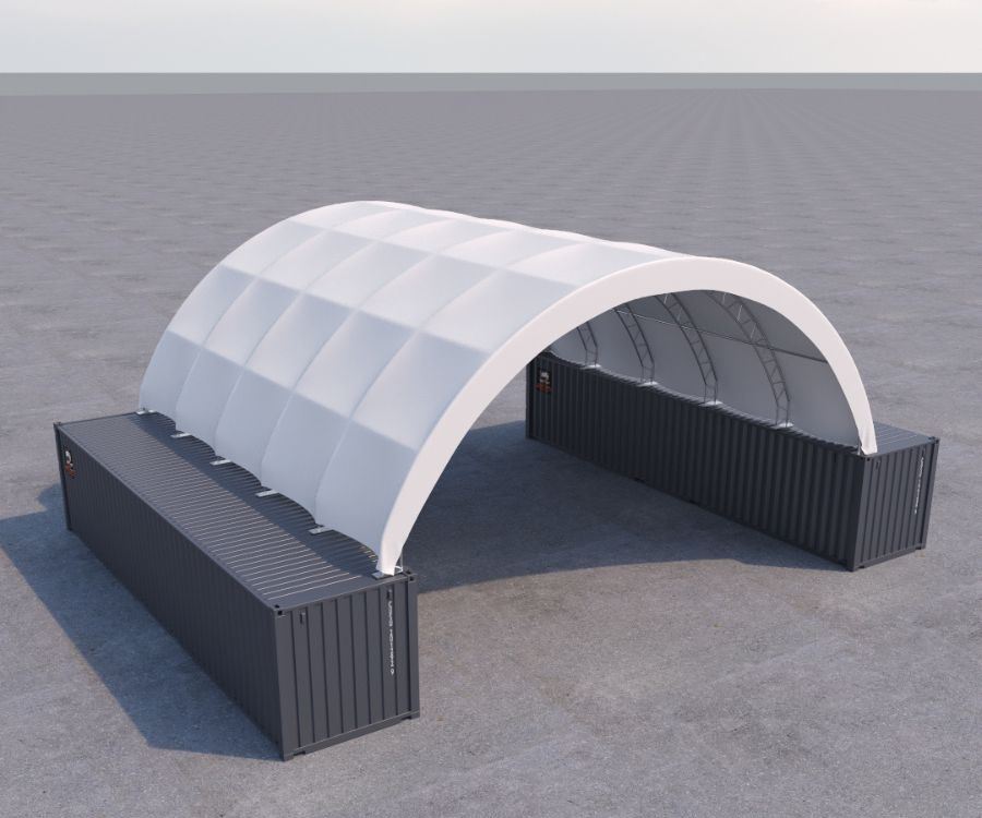40&rsquo; x 40&rsquo; Fabric Container Shelter - Backstorage Containers LLC