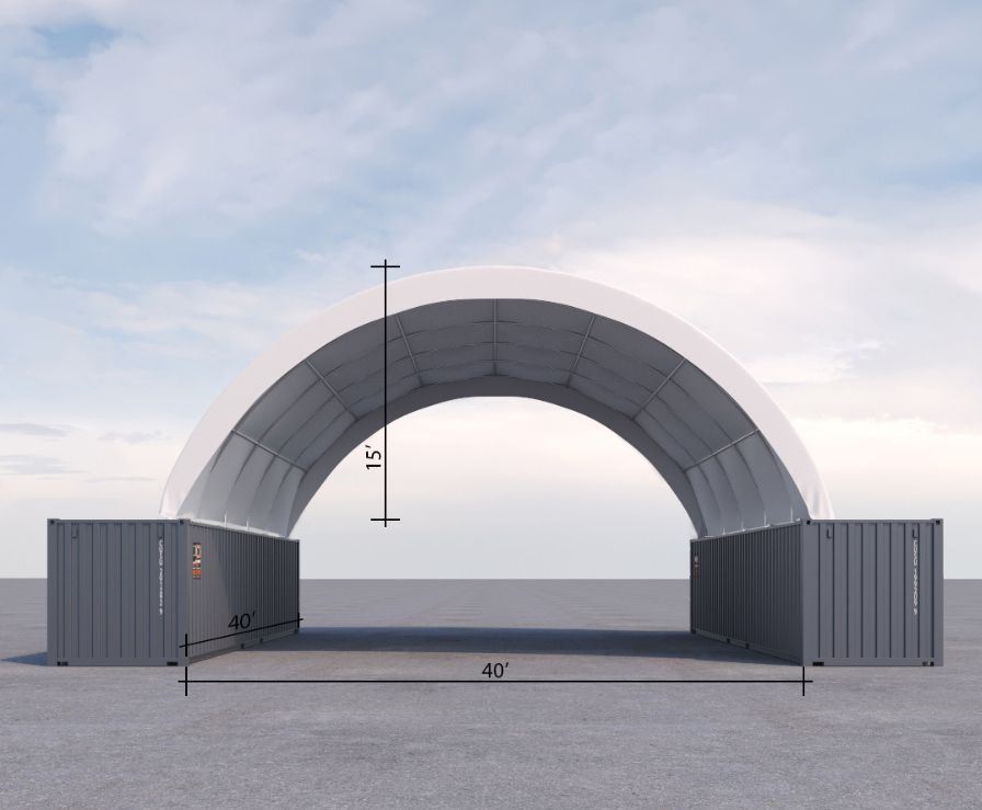 40&rsquo; x 40&rsquo; Fabric Container Shelter - Backstorage Containers LLC