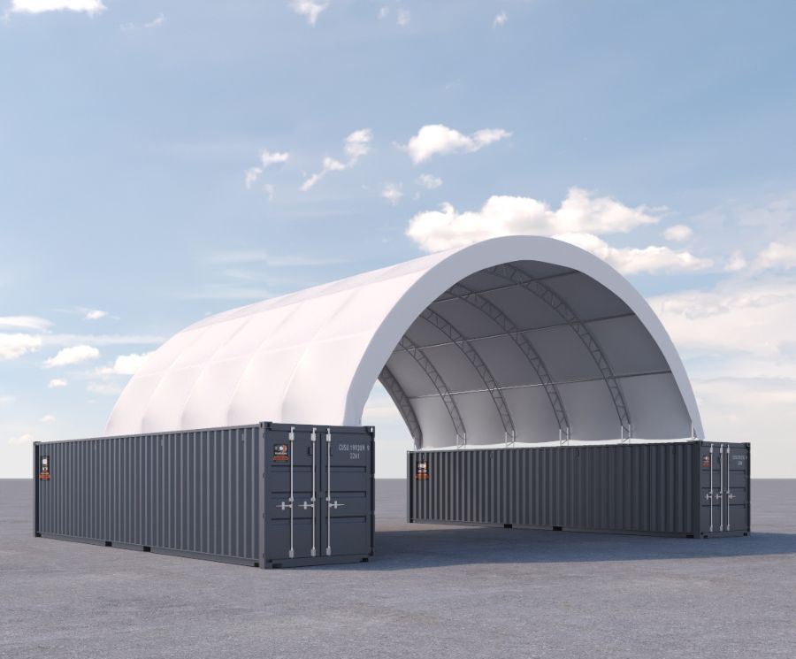 40&rsquo; x 40&rsquo; Fabric Container Shelter - Backstorage Containers LLC