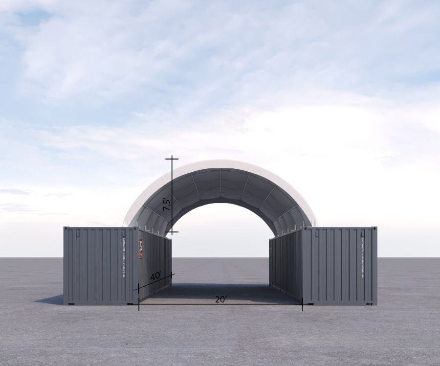 20&prime; x 40&prime; Fabric Container Shelter - Backstorage Containers LLC